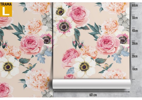 Carta da Parati decorazione fiori rosa natura. 2