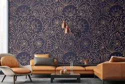 Carta da Parati natura pattern fiori stilizzati luxury.