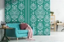 Carta da Parati pattern inglese geometrico vintage.
