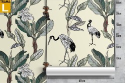 Wallpaper nature animals herons and leaves.