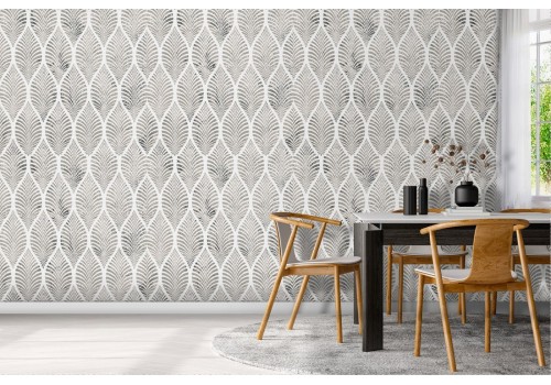 Wallpaper decoration stylized leaves pattern.