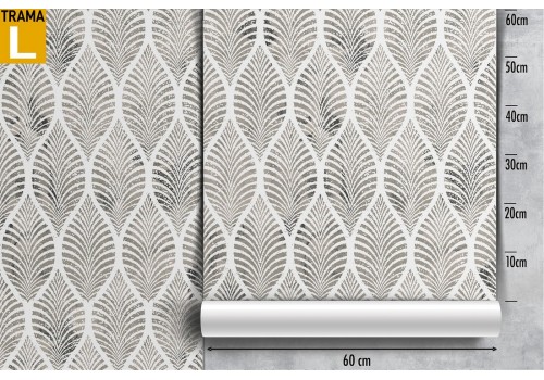 Carta da Parati decorazione foglie stilizzate pattern. 2