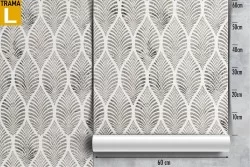 Carta da Parati decorazione foglie stilizzate pattern.