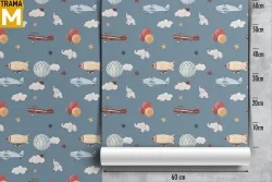 Carta da Parati Razzi aerei mongolfiere Decorazioni e Pattern
