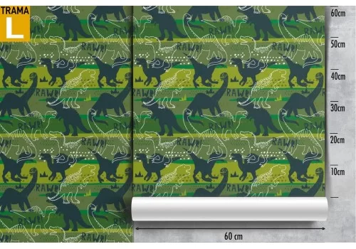 Carta da Parati bambini dinosauri stilizzati pattern. 2