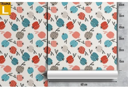 Wallpaper pattern stylized apples fruit. 2