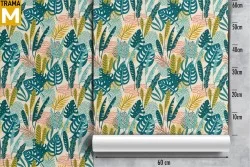 Carta da Parati Foglie Stilizzata Tropicale