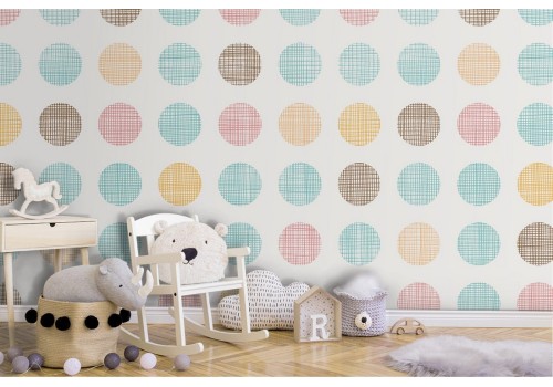 Children's polka dot wallpaper pattern.