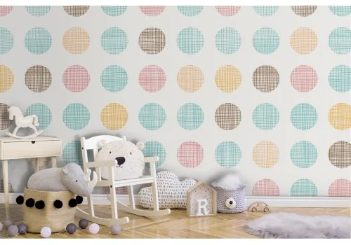 Kids polka dot wallpaper.