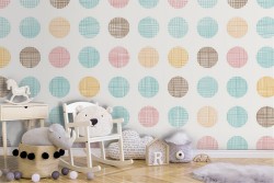 Children's polka dot wallpaper pattern.
