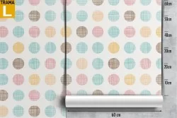 Children's polka dot wallpaper pattern.