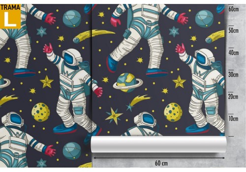 Children's wallpaper pattern astronaut in space. 2