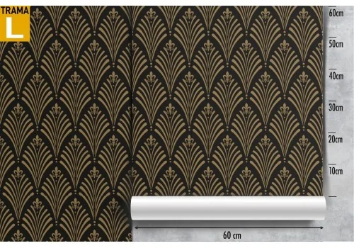 Art Deco wallpaper with stylized leaf decoration. 2