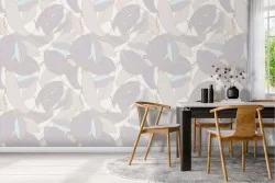 Carta da Parati pattern natura foglie e petali.