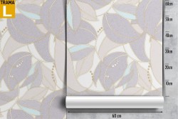 Carta da Parati pattern natura foglie e petali.