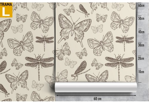 Wallpaper pattern butterflies and dragonflies. 2