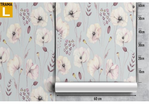 Carta da Parati natura decorazione fiori bianchi. 2