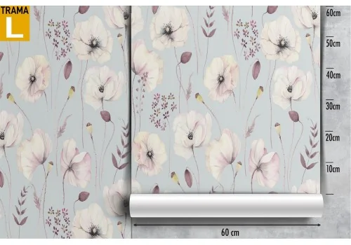 Carta da Parati natura decorazione fiori bianchi. 2