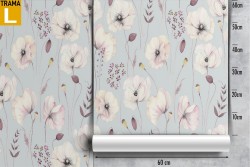 Carta da Parati natura decorazione fiori bianchi.