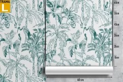 Carta da Parati natura pattern foglie tropicali.