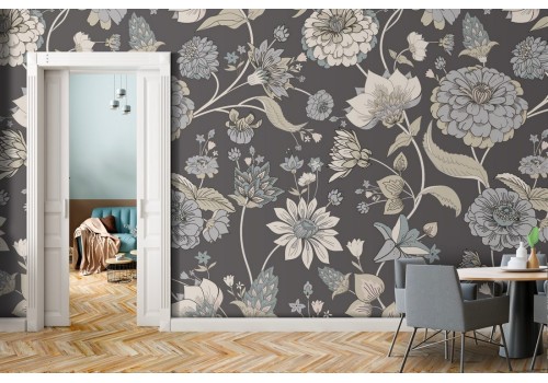 Carta da Parati natura pattern fiori vintage.