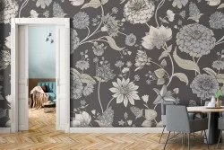 Carta da Parati natura pattern fiori vintage.