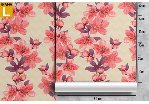 Carta da Parati fiori rosa pattern natura raffinato. 2