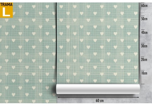 Wallpaper with stylized hearts in 1950's vintage pattern. 2