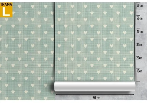 Wallpaper with stylized hearts in 1950's vintage pattern. 2
