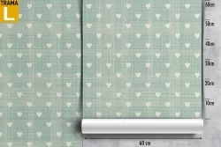 Wallpaper with stylized hearts in 1950's vintage pattern.