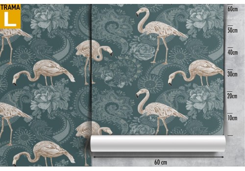 Carta da Parati fenicotteri pattern fantasia natura. 2
