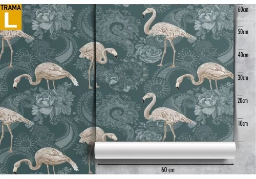 Carta da Parati fenicotteri pattern fantasia natura. 2