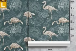 Carta da Parati fenicotteri pattern fantasia natura.