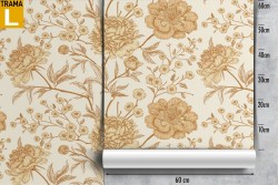 Carta da Parati fiori stilizzati natura stile vintage.