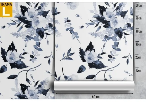 Carta da Parati fiori bianchi natura decorazione astratta. 2