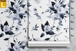 Carta da Parati fiori bianchi natura decorazione astratta.