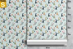 Carta da Parati Bambini Animali uccelli Decorazioni e Pattern