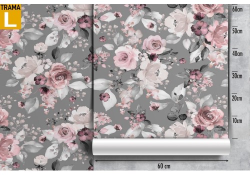 Pink and white flowers vintage pattern wallpaper. 2