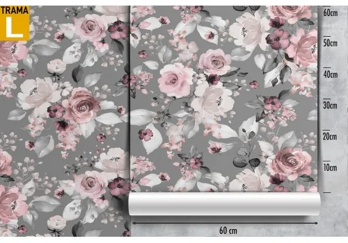 Pink and white flowers vintage pattern wallpaper. 2