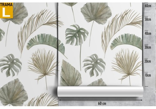 Wallpaper with stylized green leaves simple nature pattern. 2