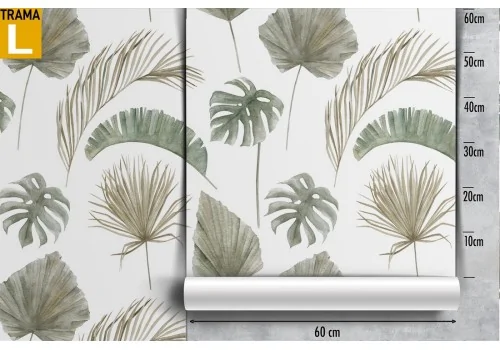 Wallpaper with stylized green leaves simple nature pattern. 2