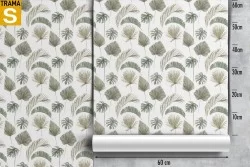 Carta da Parati Design e Stili Flora e Fauna Foglie Natura Stilizzata Tropicale