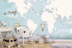 Wallpaper Maps Rockets Airplanes Hot Air Balloons