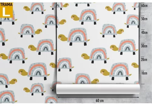Carta da Parati tartarughe stilizzate pattern bambini. 2