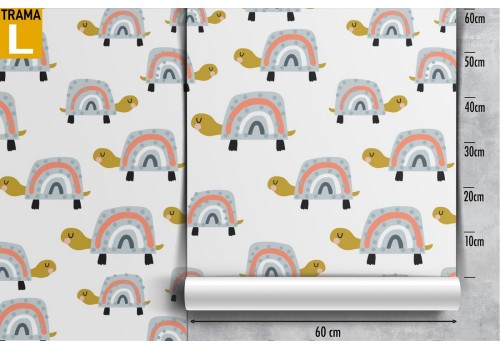 Stylized turtle pattern wallpaper for children. 2