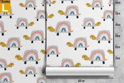 Stylized turtle pattern wallpaper for children.