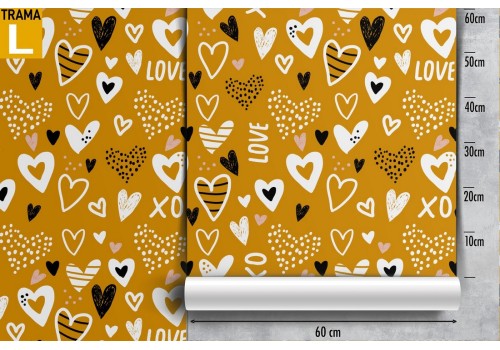 Children's wallpaper with LOVE written and hearts. 2