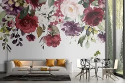 Carta da Parati decorazione vintage fiori