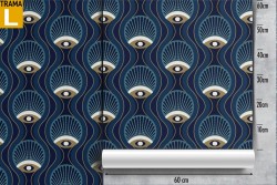 Geometric wallpaper decoration with stripes and waves.