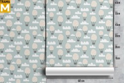 Wallpaper Decorations and Patterns Airplanes Rockets Hot Air Balloons